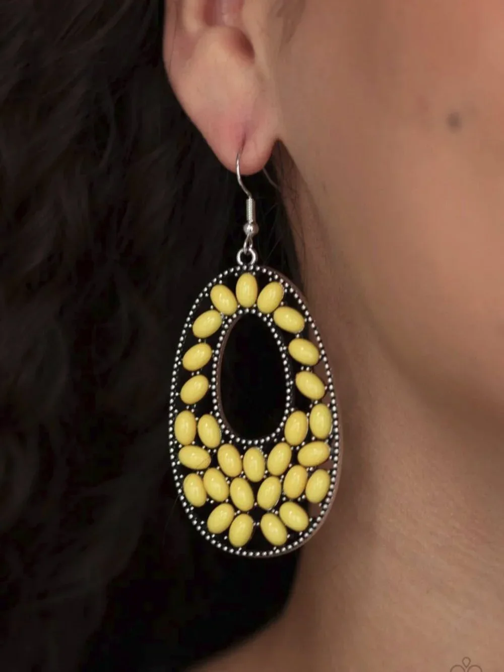Paparazzi Jewelry Accessories - Beaded Shores - Yellow Earrings - Vintage